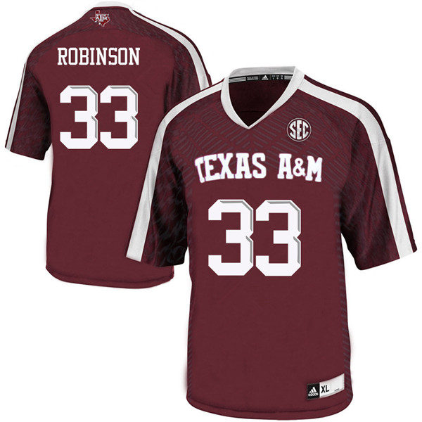 Men #33 Ondario Robinson Texas A&M Aggies College Football Jerseys Sale-Maroon - Click Image to Close
